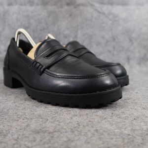 Time and Tru Shoes Women 8 Loafer Pump Block Heel Lug Sole Fashion Classic Black